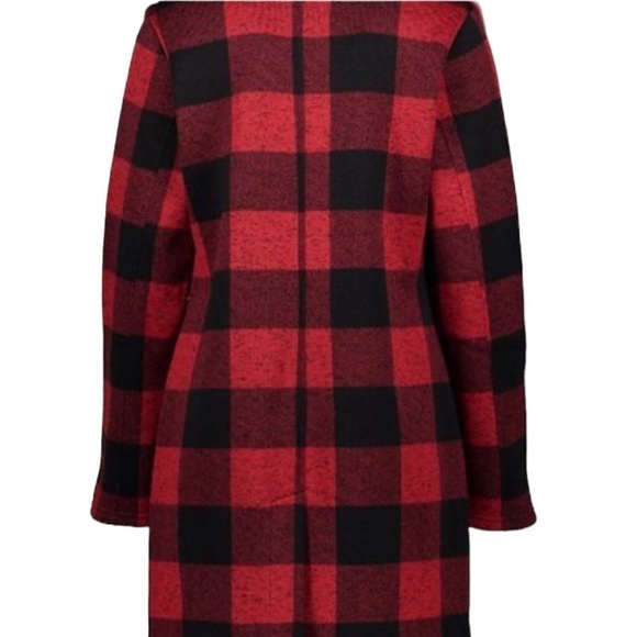 Steve Madden Plaid Faux Sherpa Collared Trench Coat NWT - Picture 3 of 16